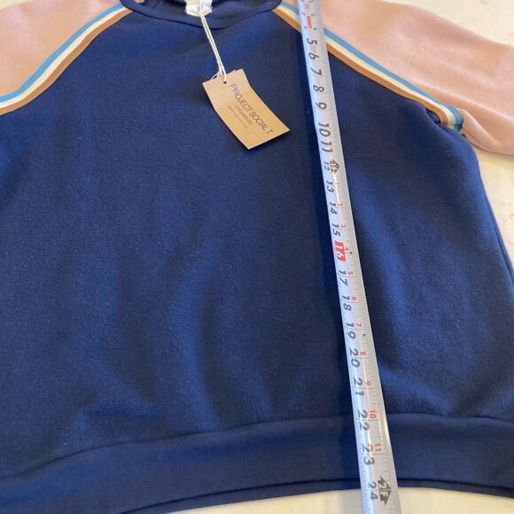 NEW Project Social T Blue and Pink Vintage 70s Raglan Crew Sweatshirt Small - Picture 7 of 7